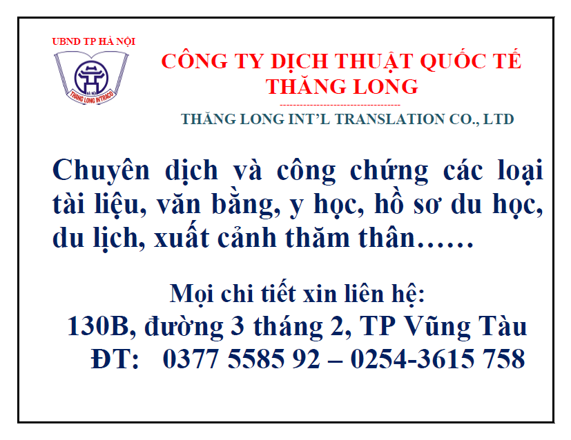  - Dịch Thuật Quốc Tế Thăng Long - Công Ty TNHH Dịch Thuật Quốc Tế Thăng Long